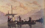Francois Bocion The Artist with His Family Fishing at the Lake of Geneva (nn02) Spain oil painting reproduction